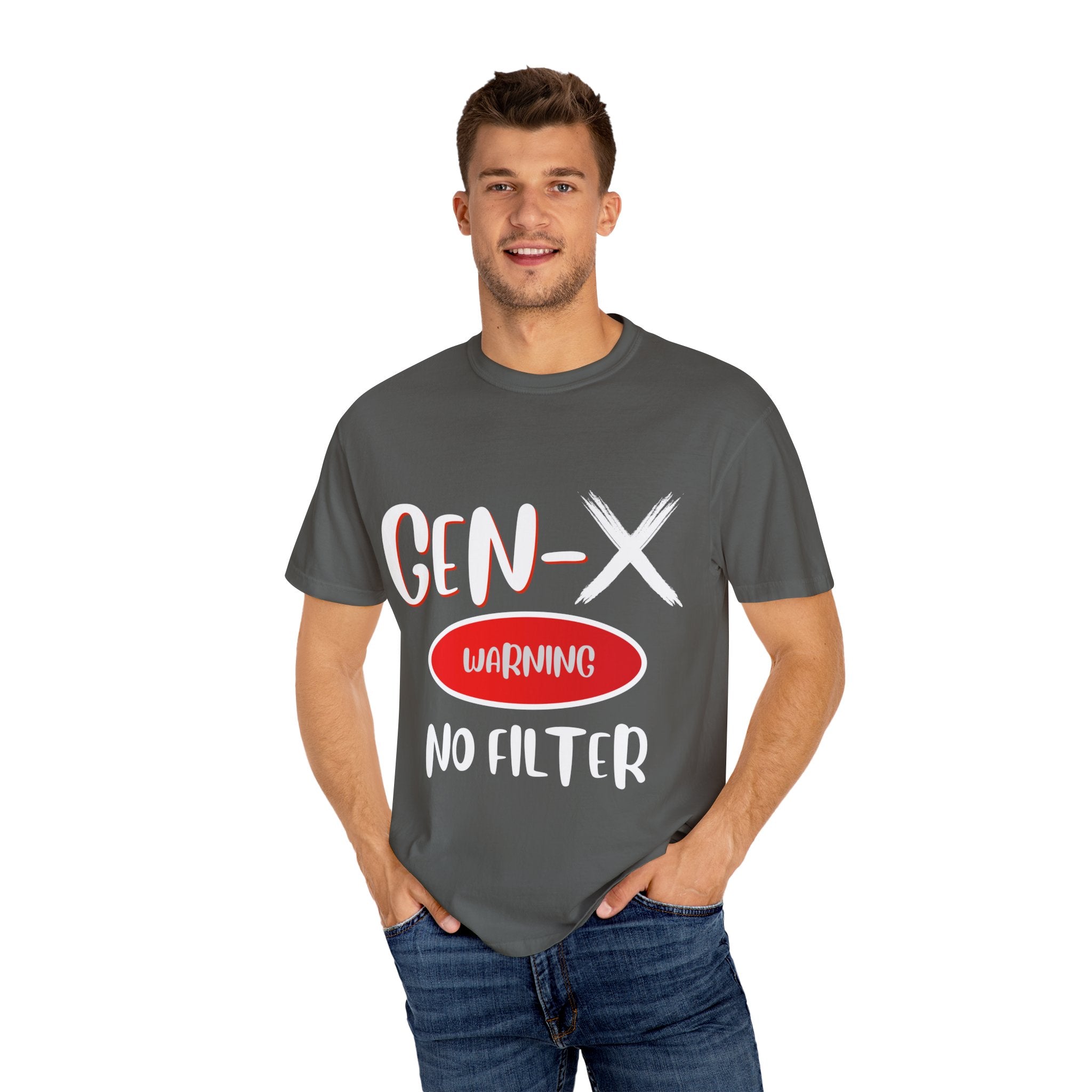 GEN-X Warning Graphic T-Shirt, Unisex Casual Tee, Trendy Everyday Wear, Gift for Friends, Summer Statement Shirt