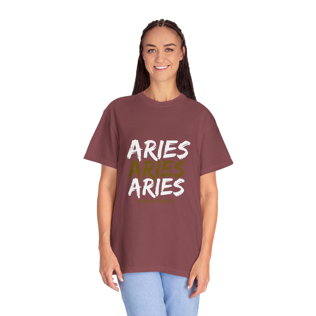 Astrology ARIES T-Shirt | Unisex Garment-Dyed Tee for Zodiac Lovers, Birthday Gift, Astrology Apparel, Horoscope Shirt, Casual Wear