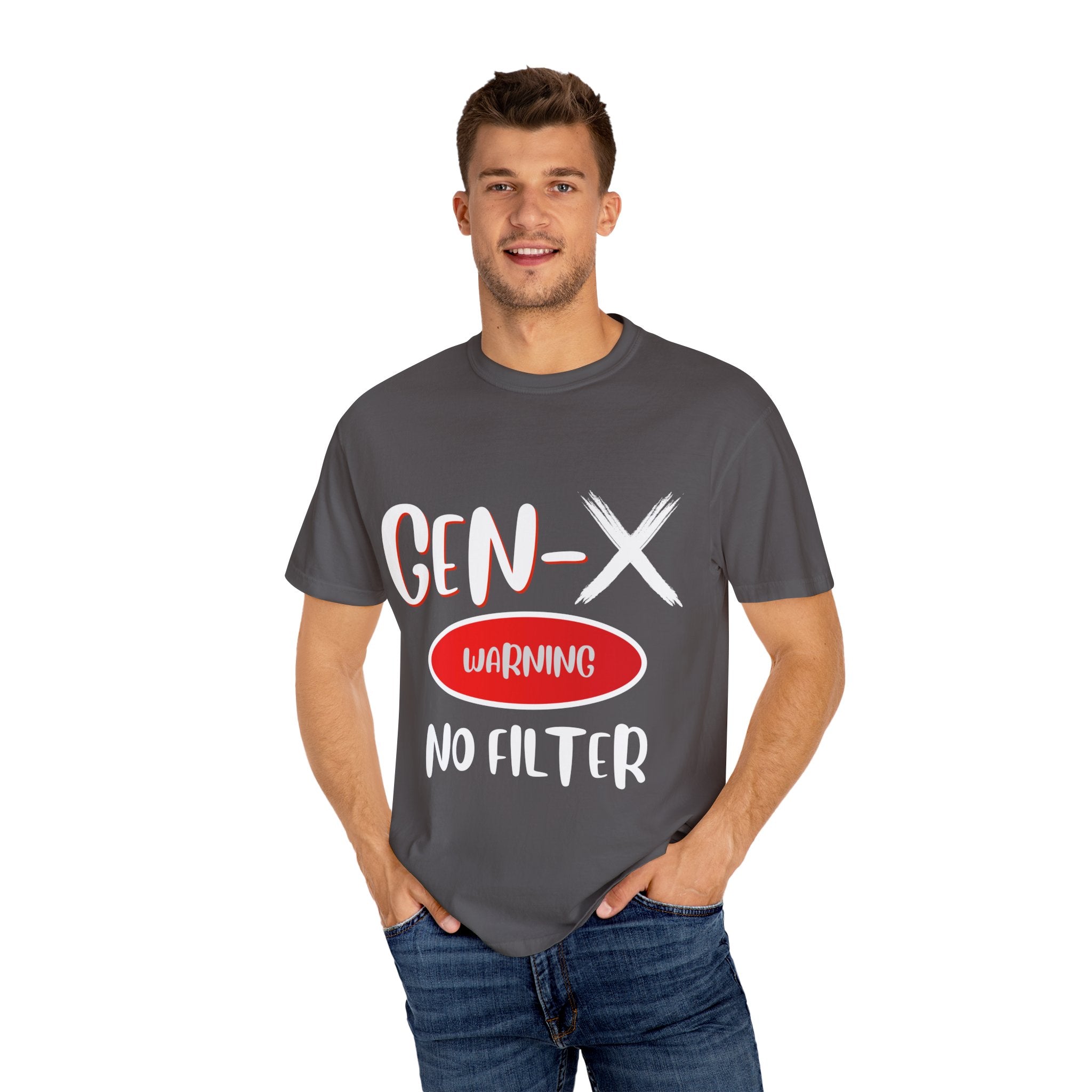 GEN-X Warning Graphic T-Shirt, Unisex Casual Tee, Trendy Everyday Wear, Gift for Friends, Summer Statement Shirt