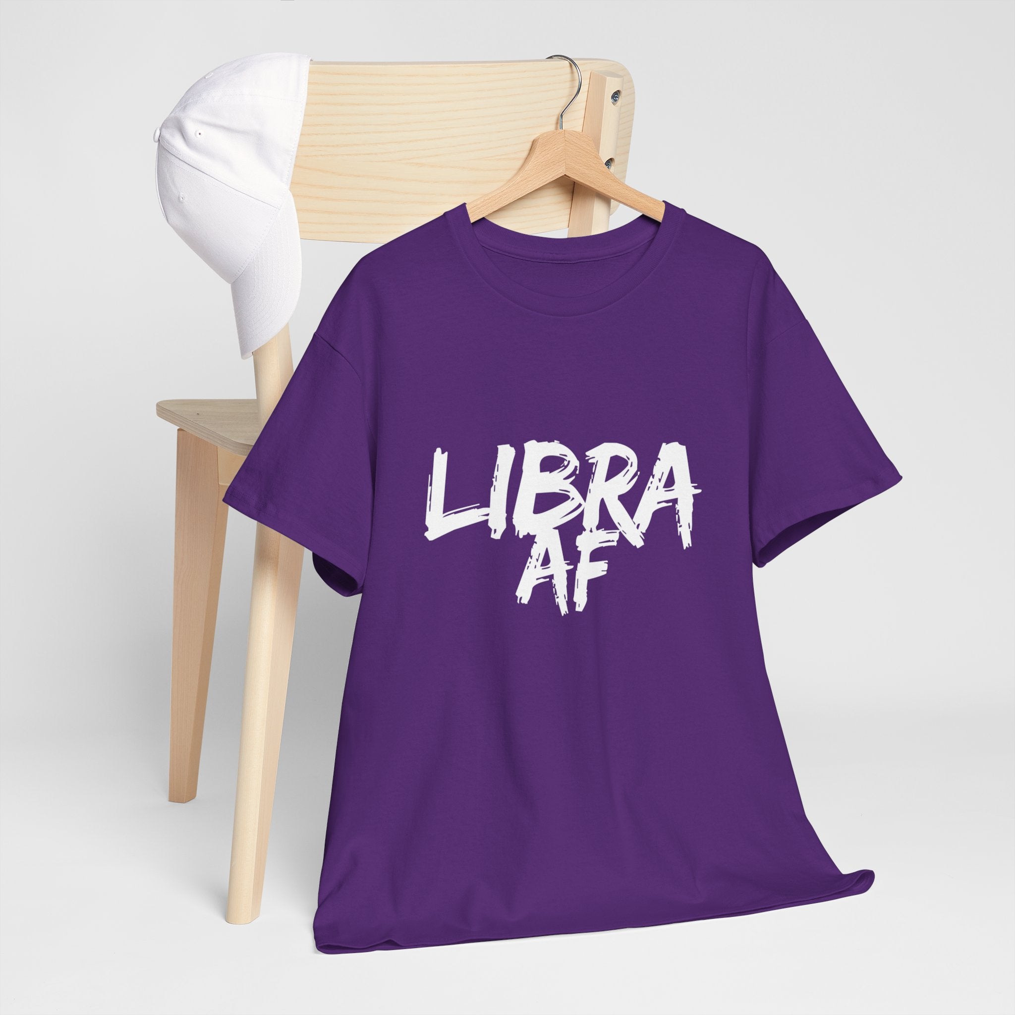LIBRA AF Unisex Heavy Cotton Tee - Comfortable Everyday Wear, Gifts for Friends, Birthday, Holidays, Graphic T-Shirt, Relaxed Fit