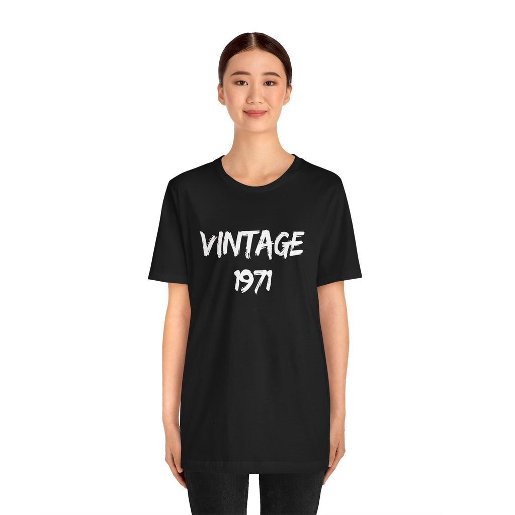 Vintage 1971 Unisex Jersey Tee, Retro Graphic Shirt, Birthday Gift, Casual Wear, Nostalgic Fashion, Summer Top
