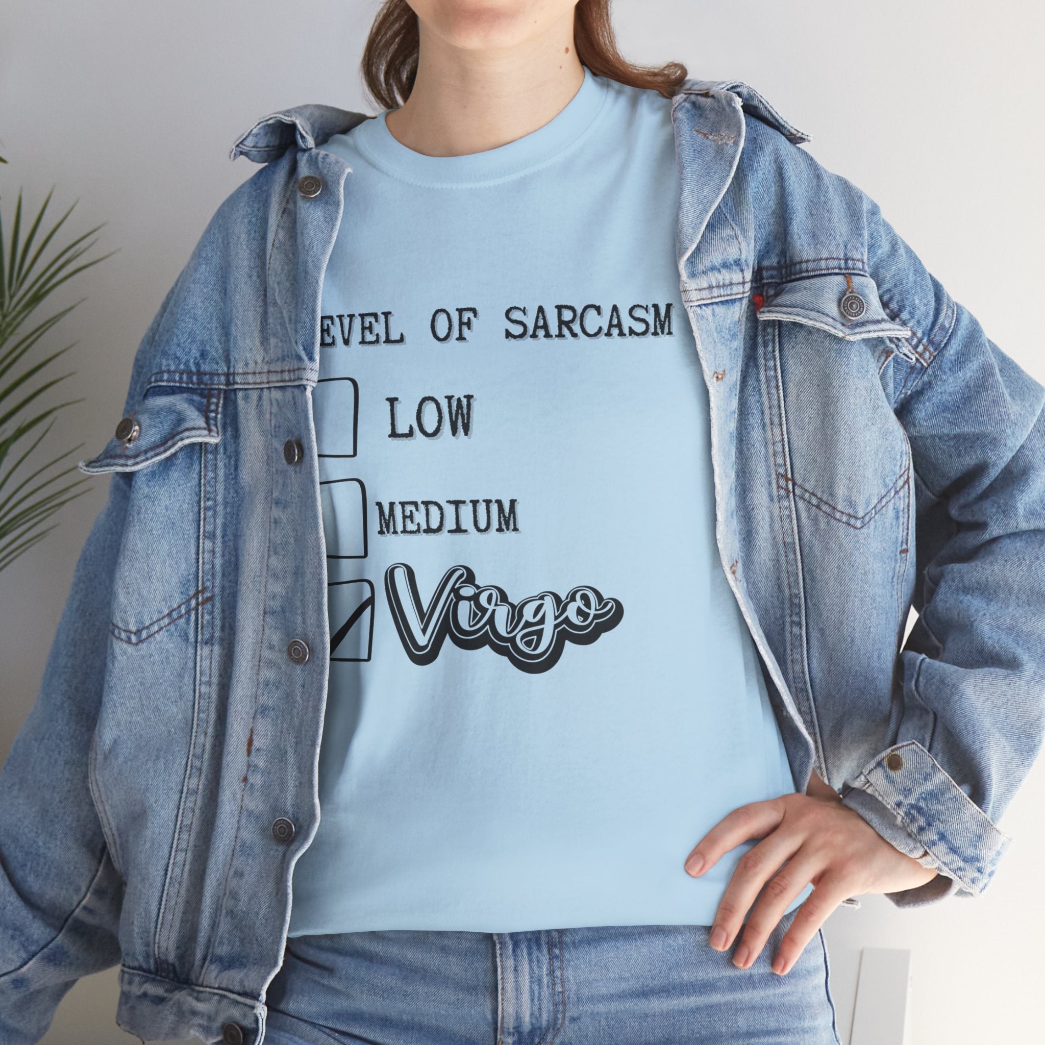 VIRGO Humor Unisex Tee, Funny Gift, Casual Wear, Sarcasm Levels Shirt, Birthday Present, Everyday Apparel