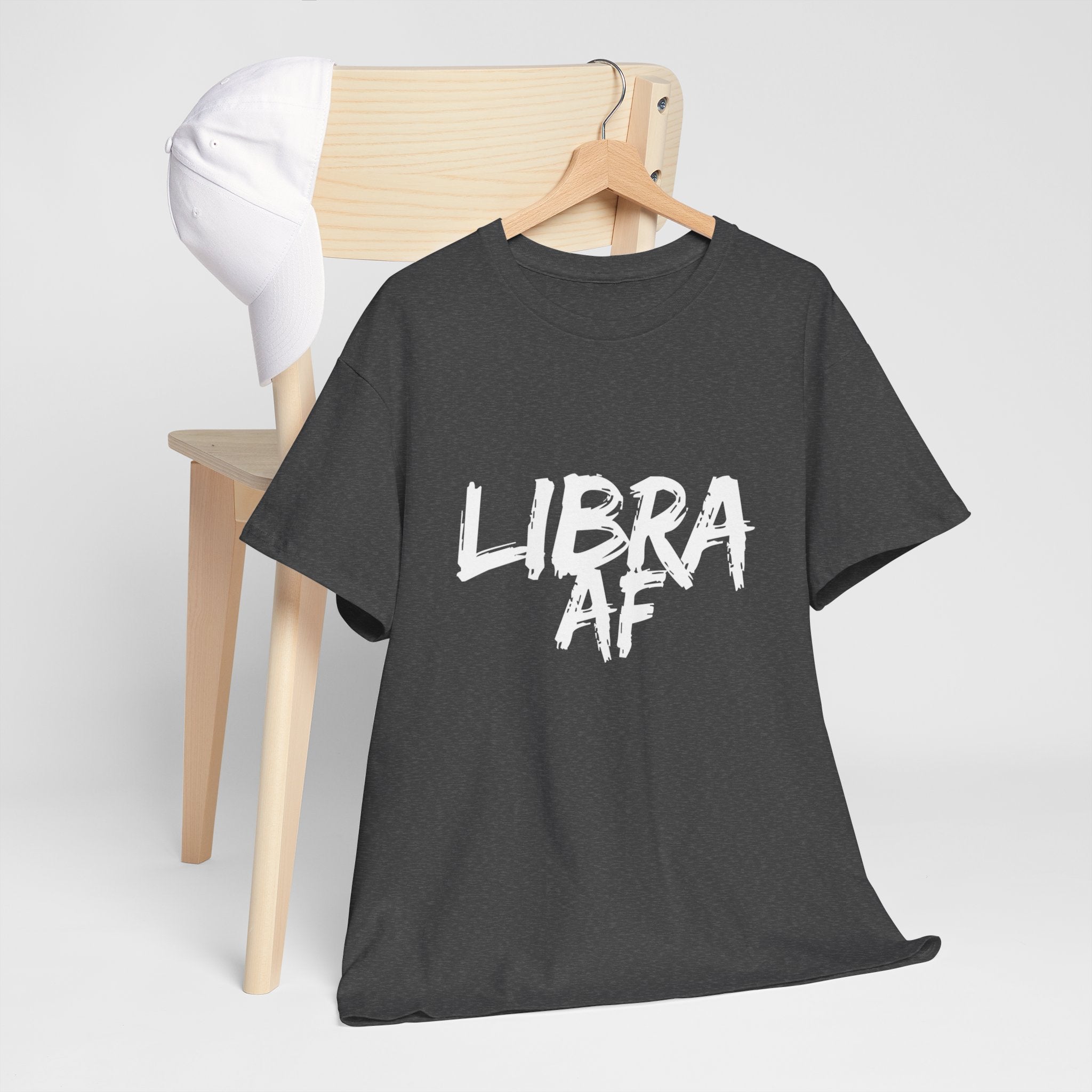 LIBRA AF Unisex Heavy Cotton Tee - Comfortable Everyday Wear, Gifts for Friends, Birthday, Holidays, Graphic T-Shirt, Relaxed Fit