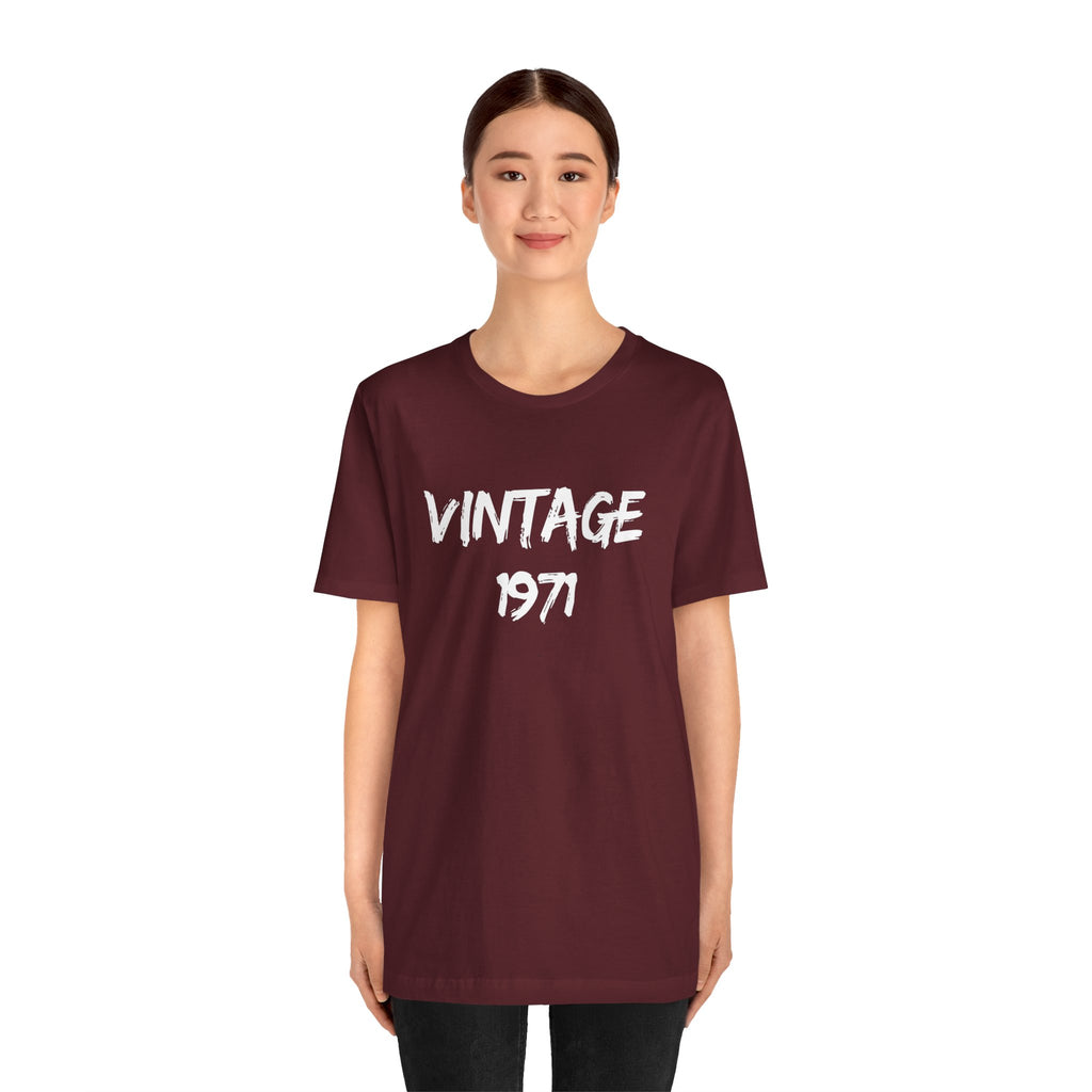 Vintage 1971 Unisex Jersey Tee, Retro Graphic Shirt, Birthday Gift, Casual Wear, Nostalgic Fashion, Summer Top
