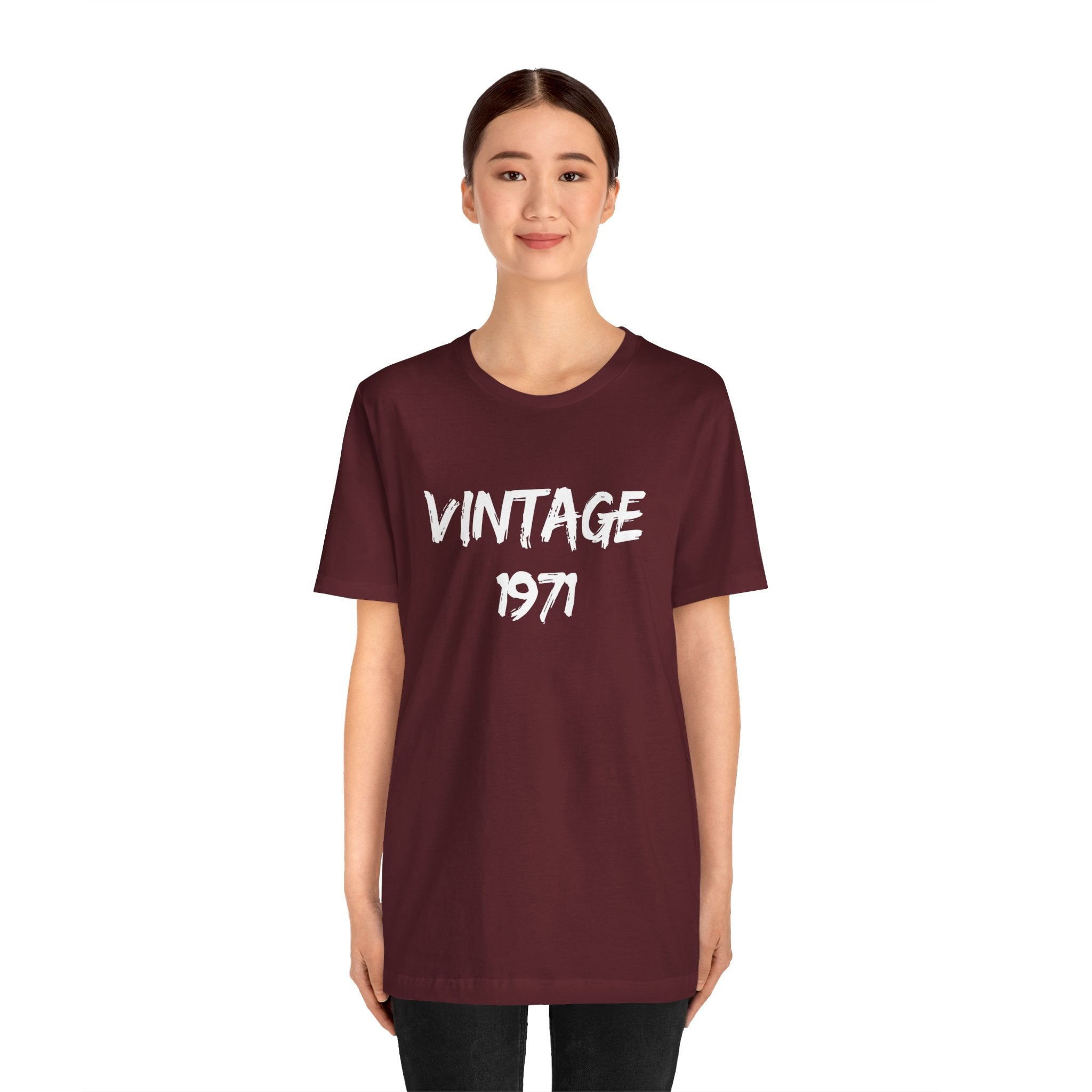 Vintage 1971 Unisex Jersey Tee, Retro Graphic Shirt, Birthday Gift, Casual Wear, Nostalgic Fashion, Summer Top