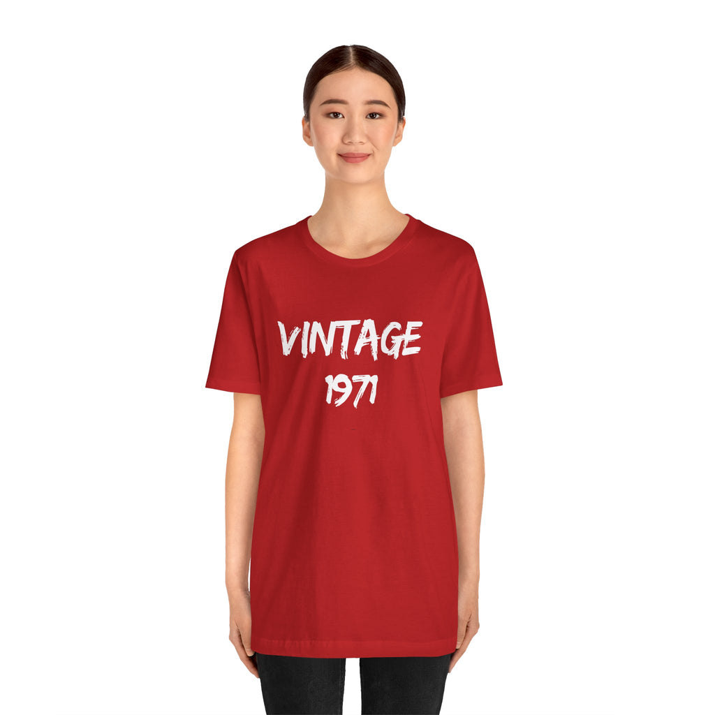 Vintage 1971 Unisex Jersey Tee, Retro Graphic Shirt, Birthday Gift, Casual Wear, Nostalgic Fashion, Summer Top