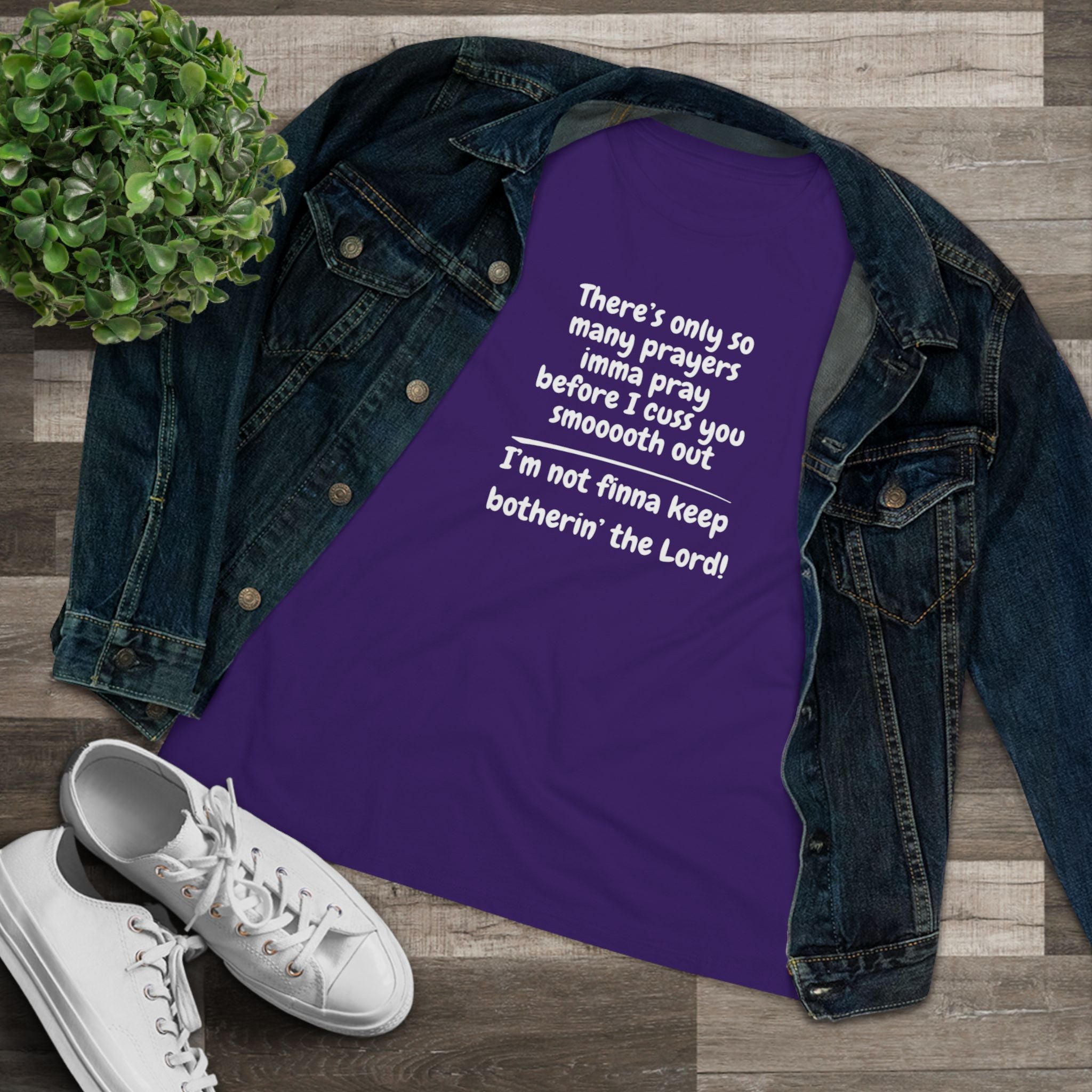 I'm Not Finna Keep Botherin the Lord Cotton Tee - Uplifting Prayer Shirt, Funny Faith Top, Gift for Her, Casual Church Wear, Unique Women's Tee