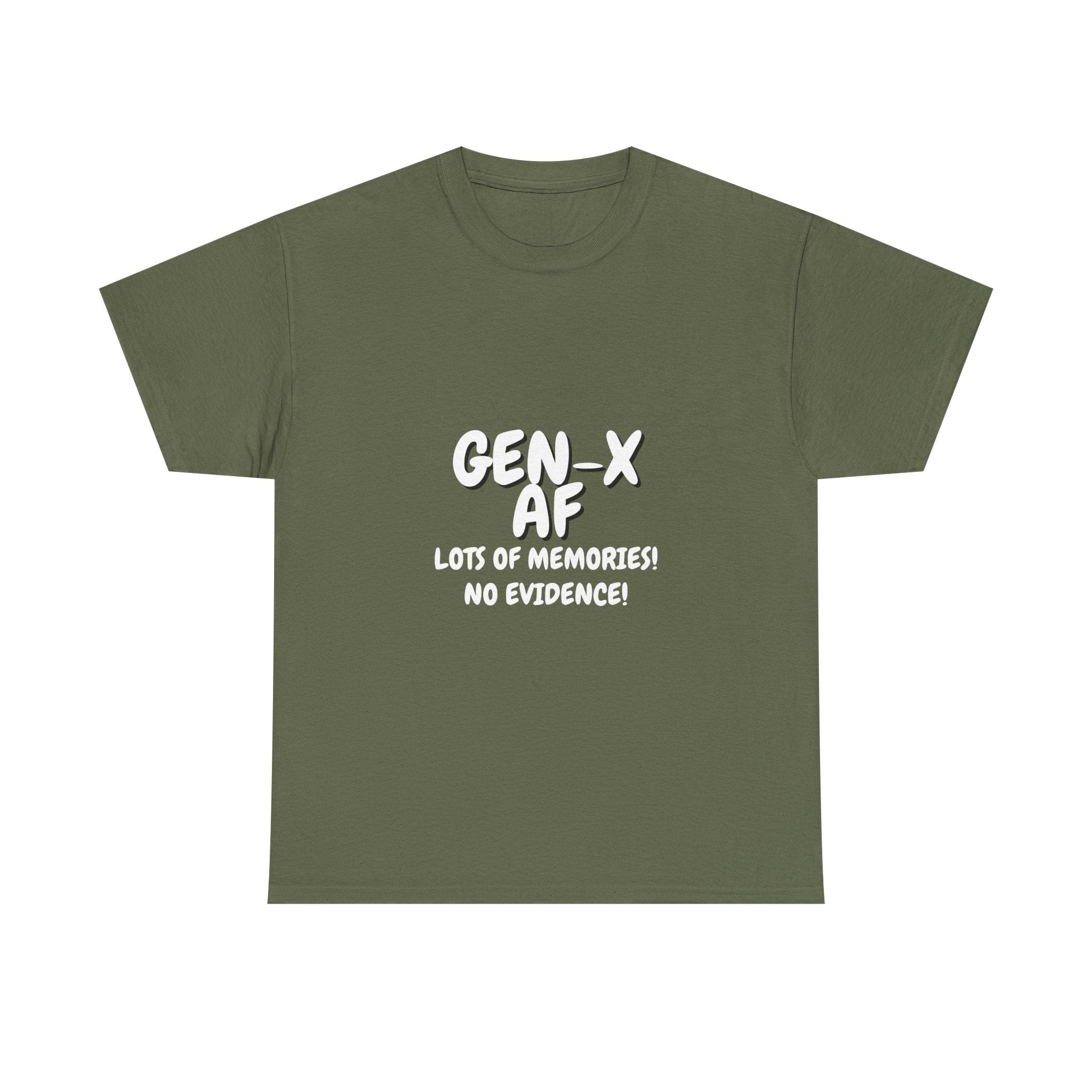 GEN-X AF Unisex Heavy Cotton Tee, Nostalgic T-Shirt, 90s Vibe Shirt, Casual Everyday Wear, Perfect Gift for Gen-Xers