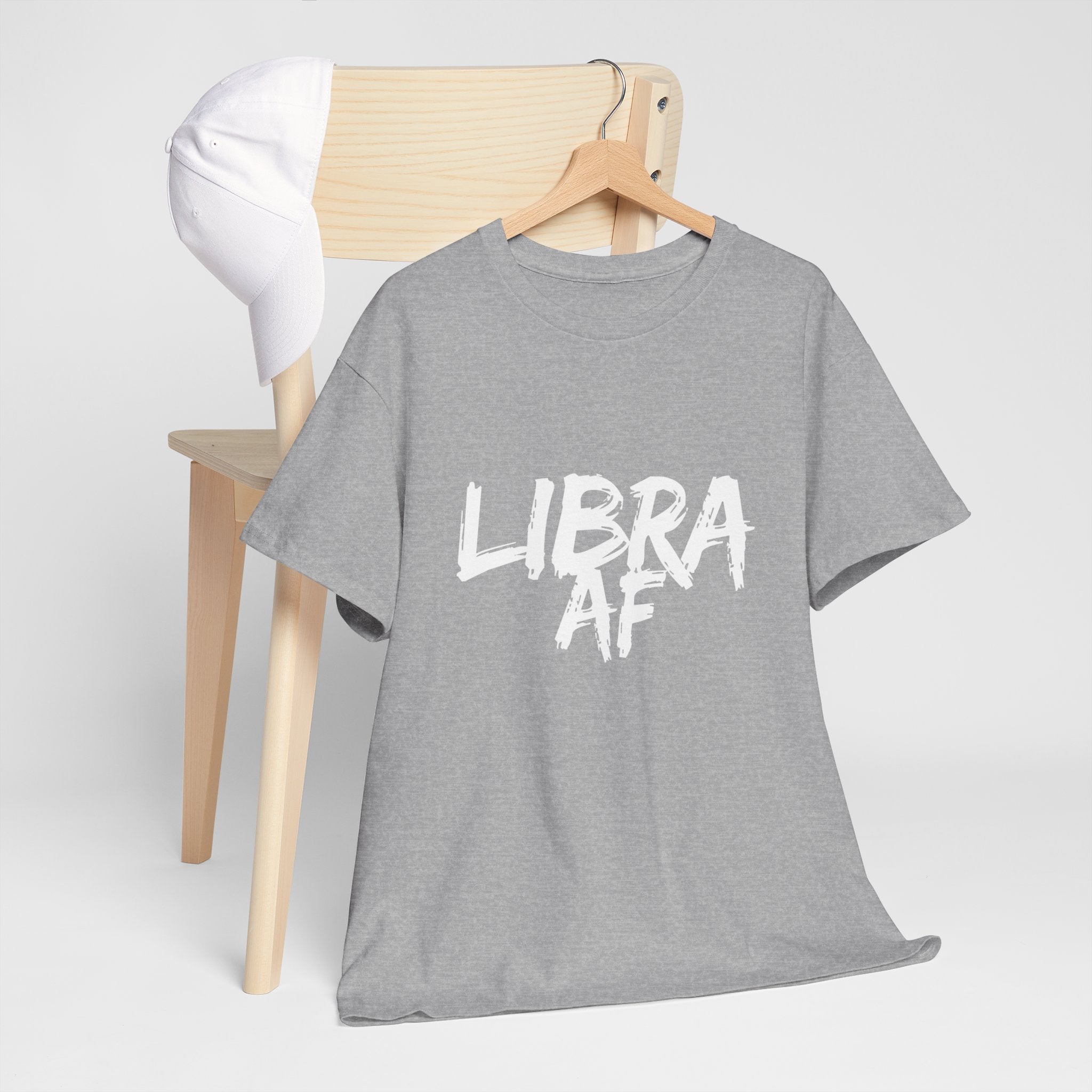 LIBRA AF Unisex Heavy Cotton Tee - Comfortable Everyday Wear, Gifts for Friends, Birthday, Holidays, Graphic T-Shirt, Relaxed Fit