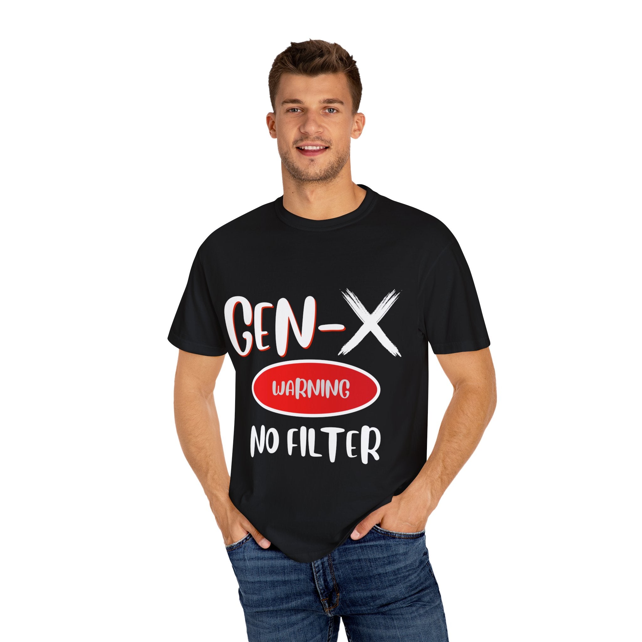 GEN-X Warning Graphic T-Shirt, Unisex Casual Tee, Trendy Everyday Wear, Gift for Friends, Summer Statement Shirt
