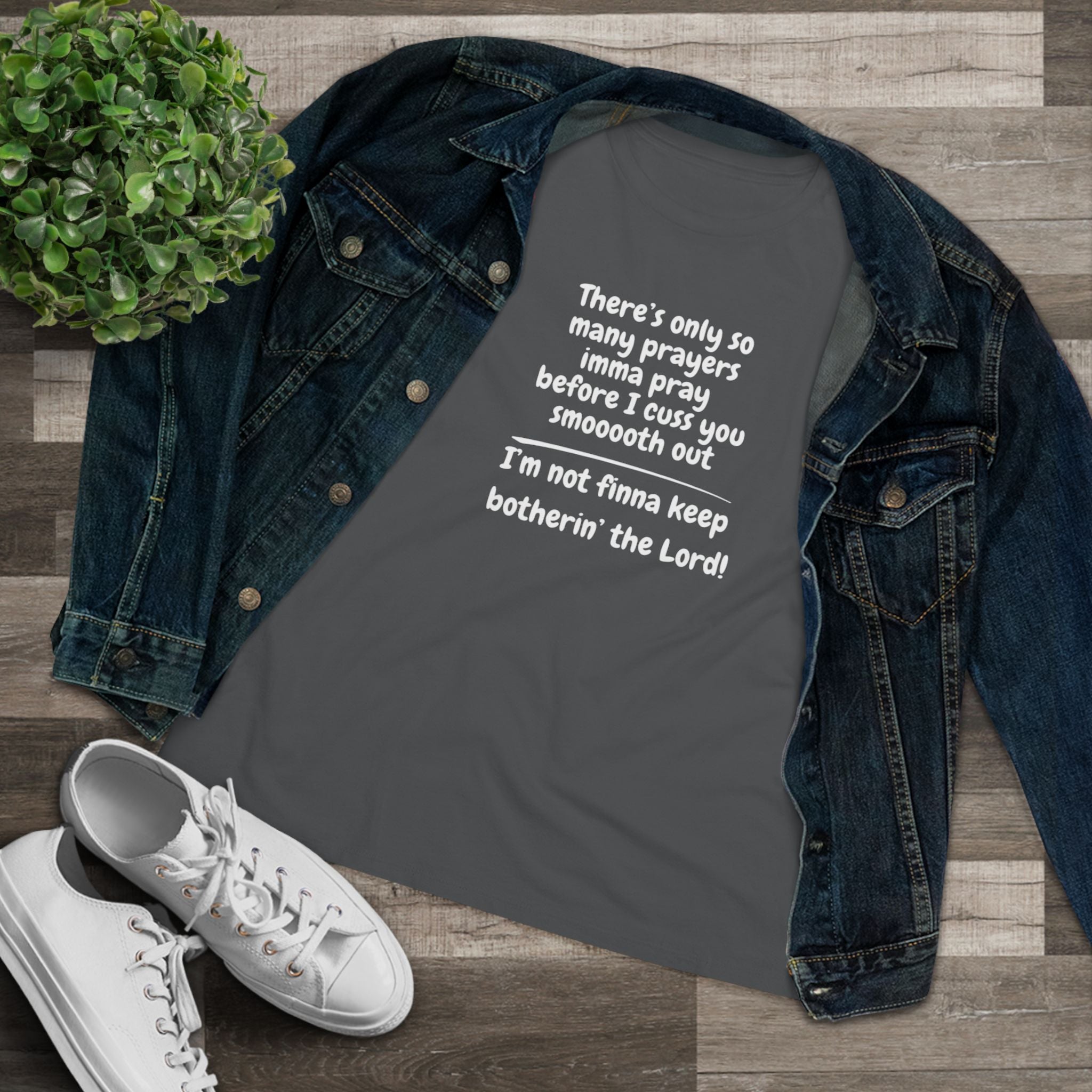 I'm Not Finna Keep Botherin the Lord Cotton Tee - Uplifting Prayer Shirt, Funny Faith Top, Gift for Her, Casual Church Wear, Unique Women's Tee