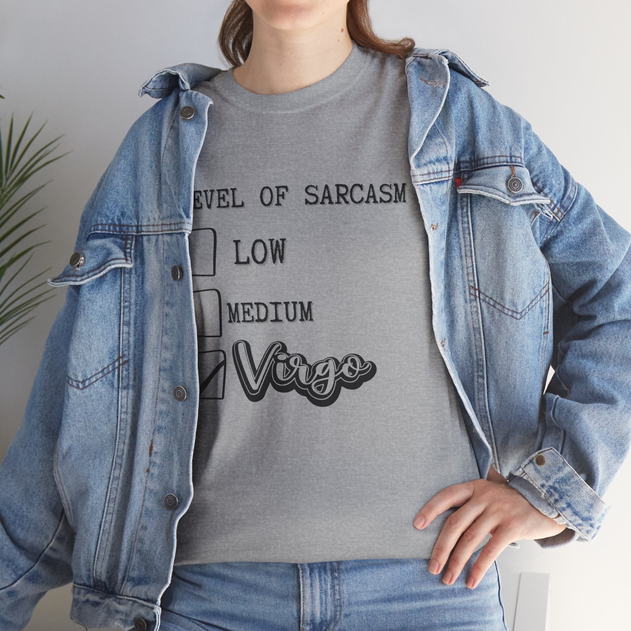 VIRGO Humor Unisex Tee, Funny Gift, Casual Wear, Sarcasm Levels Shirt, Birthday Present, Everyday Apparel