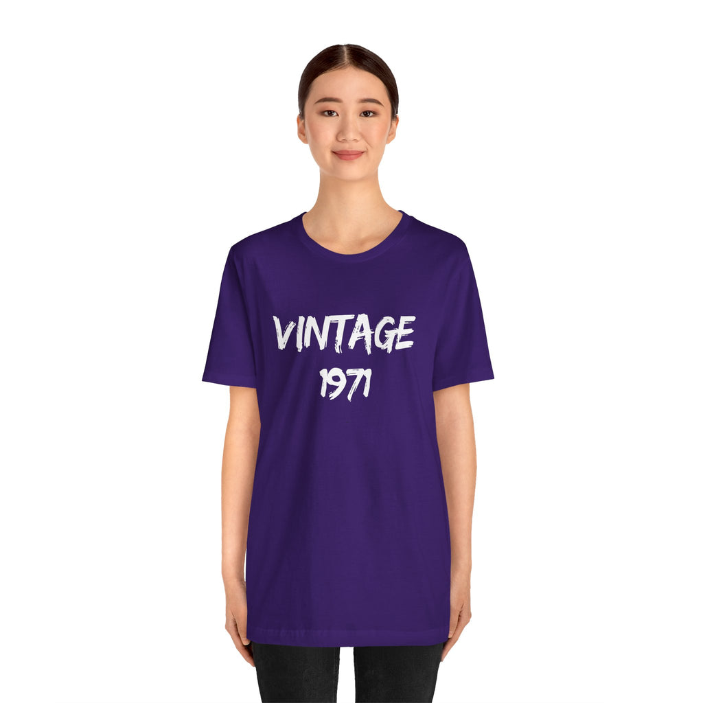 Vintage 1971 Unisex Jersey Tee, Retro Graphic Shirt, Birthday Gift, Casual Wear, Nostalgic Fashion, Summer Top