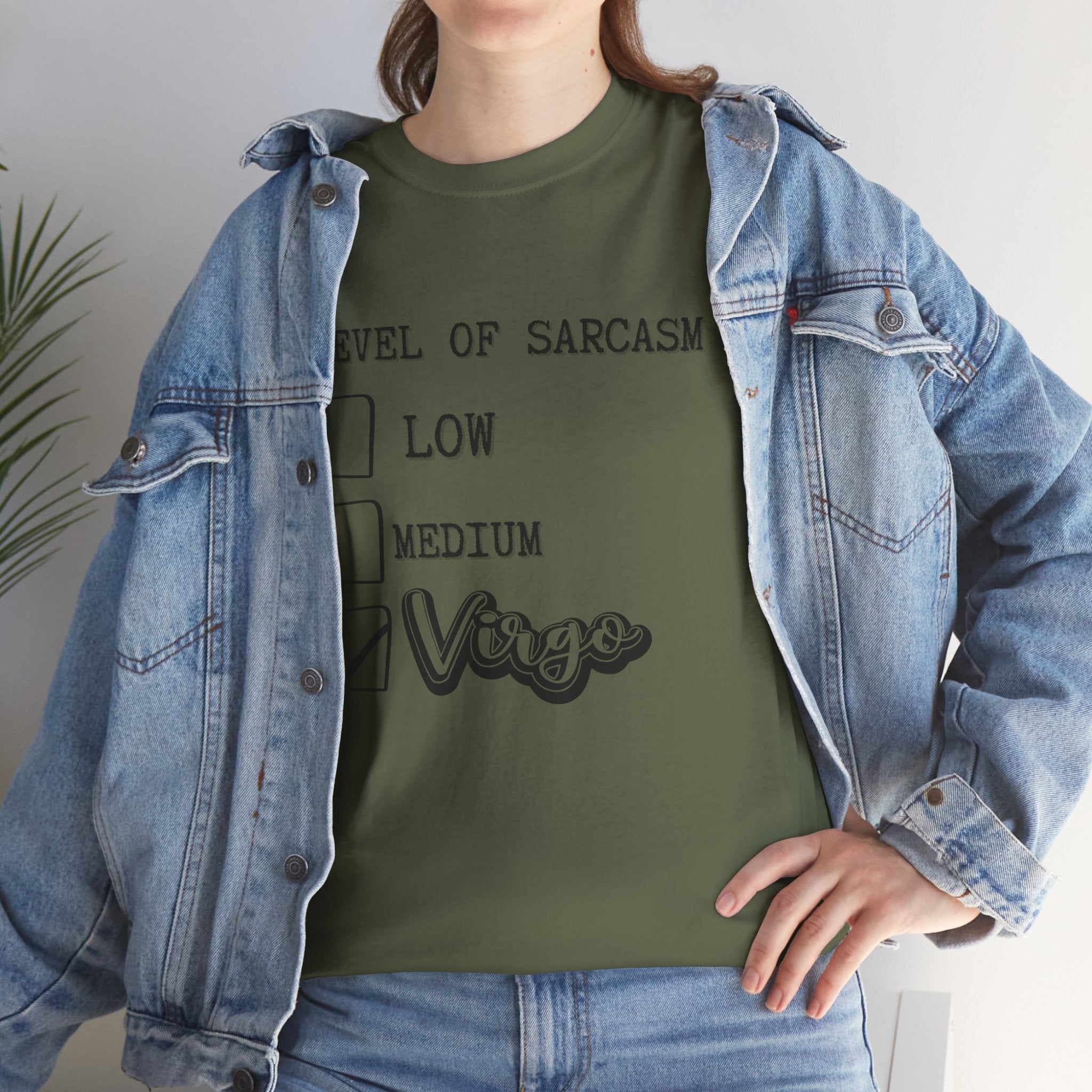 VIRGO Humor Unisex Tee, Funny Gift, Casual Wear, Sarcasm Levels Shirt, Birthday Present, Everyday Apparel