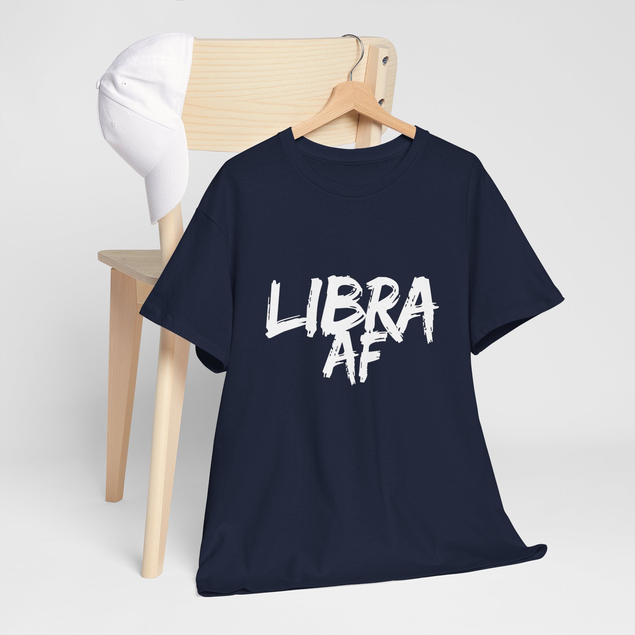 LIBRA AF Unisex Heavy Cotton Tee - Comfortable Everyday Wear, Gifts for Friends, Birthday, Holidays, Graphic T-Shirt, Relaxed Fit