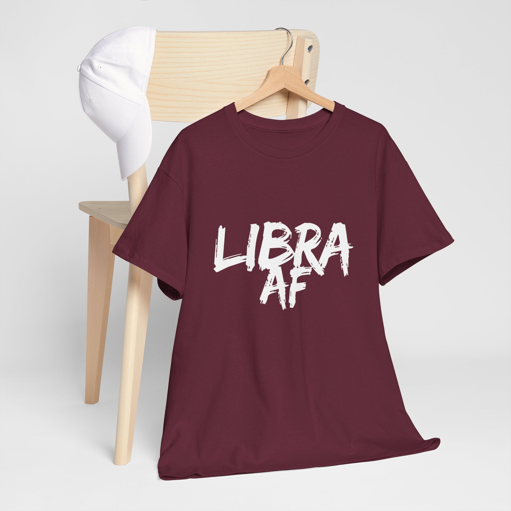 LIBRA AF Unisex Heavy Cotton Tee - Comfortable Everyday Wear, Gifts for Friends, Birthday, Holidays, Graphic T-Shirt, Relaxed Fit