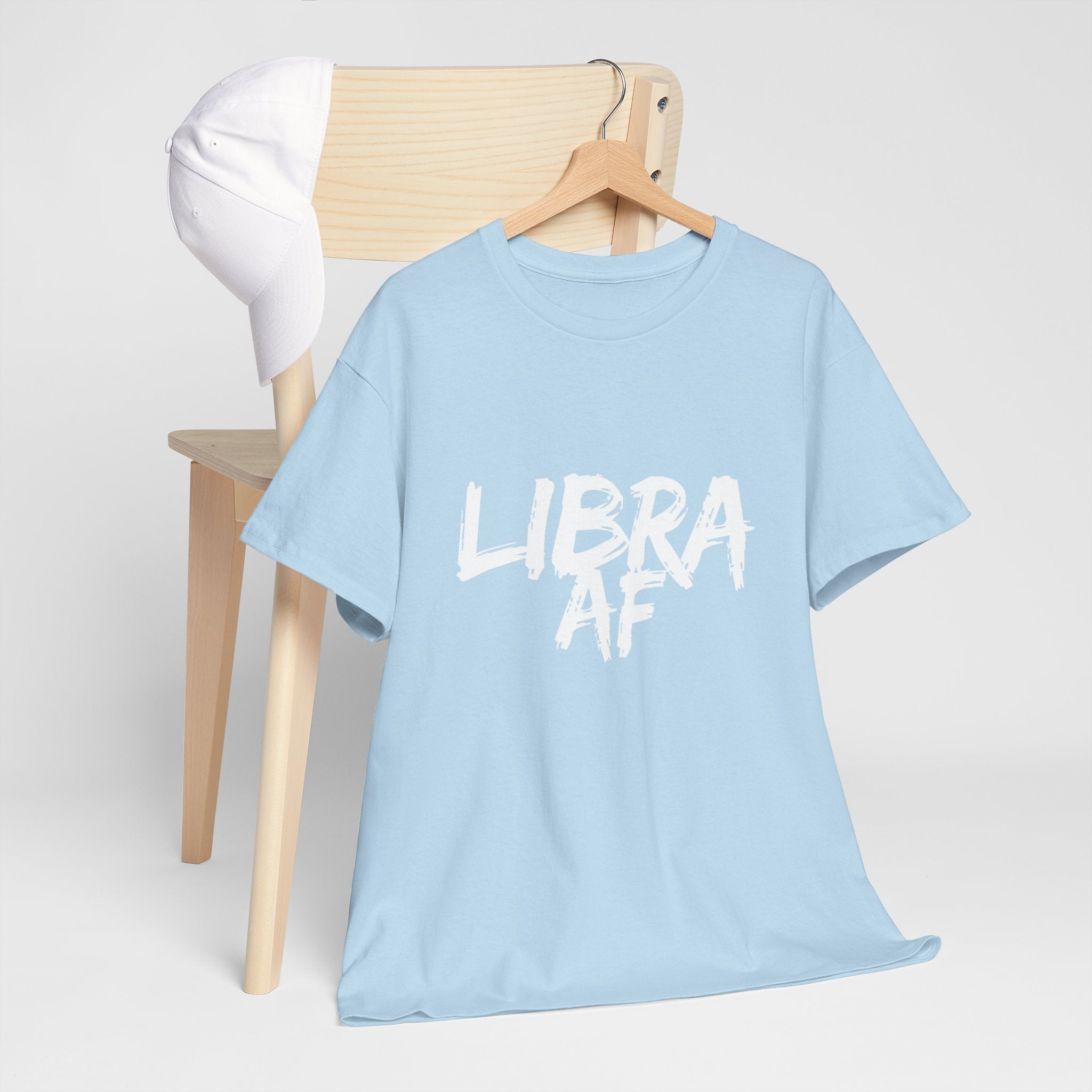 LIBRA AF Unisex Heavy Cotton Tee - Comfortable Everyday Wear, Gifts for Friends, Birthday, Holidays, Graphic T-Shirt, Relaxed Fit