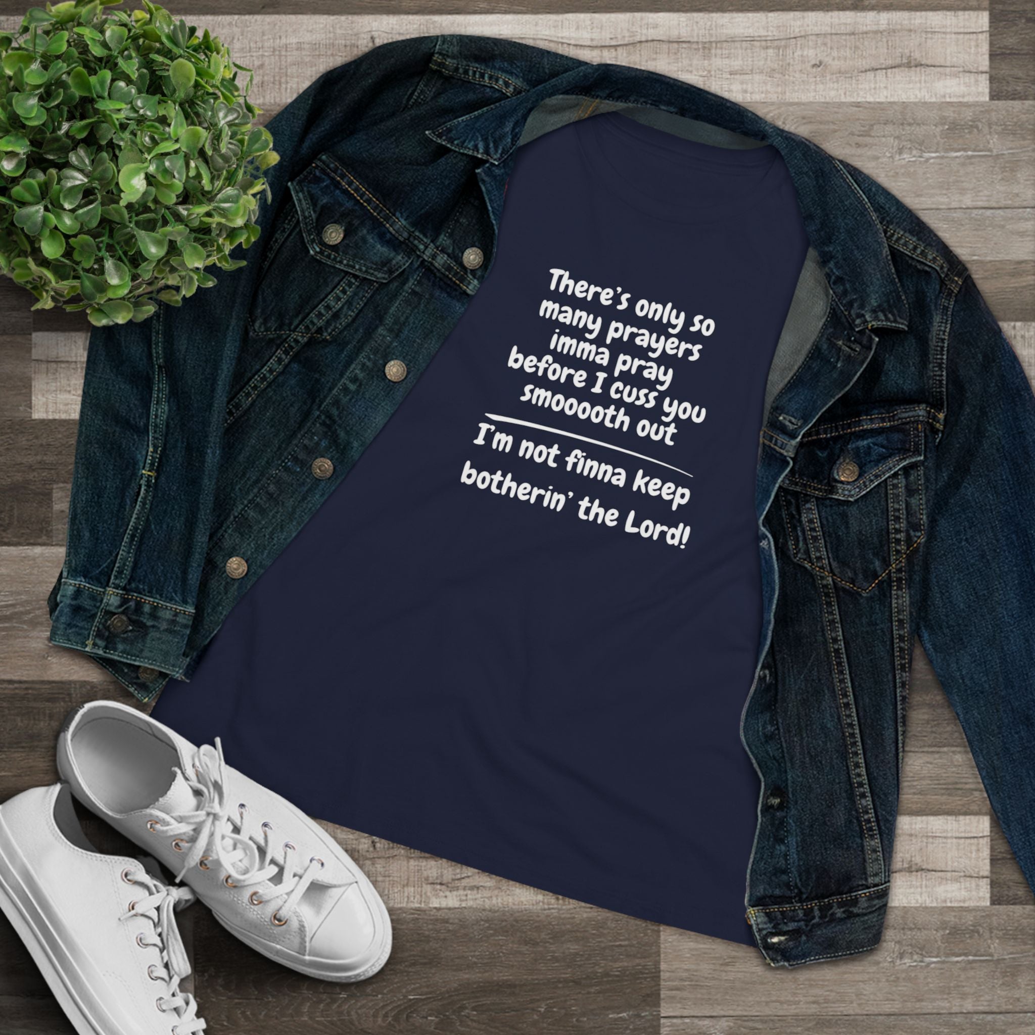 I'm Not Finna Keep Botherin the Lord Cotton Tee - Uplifting Prayer Shirt, Funny Faith Top, Gift for Her, Casual Church Wear, Unique Women's Tee