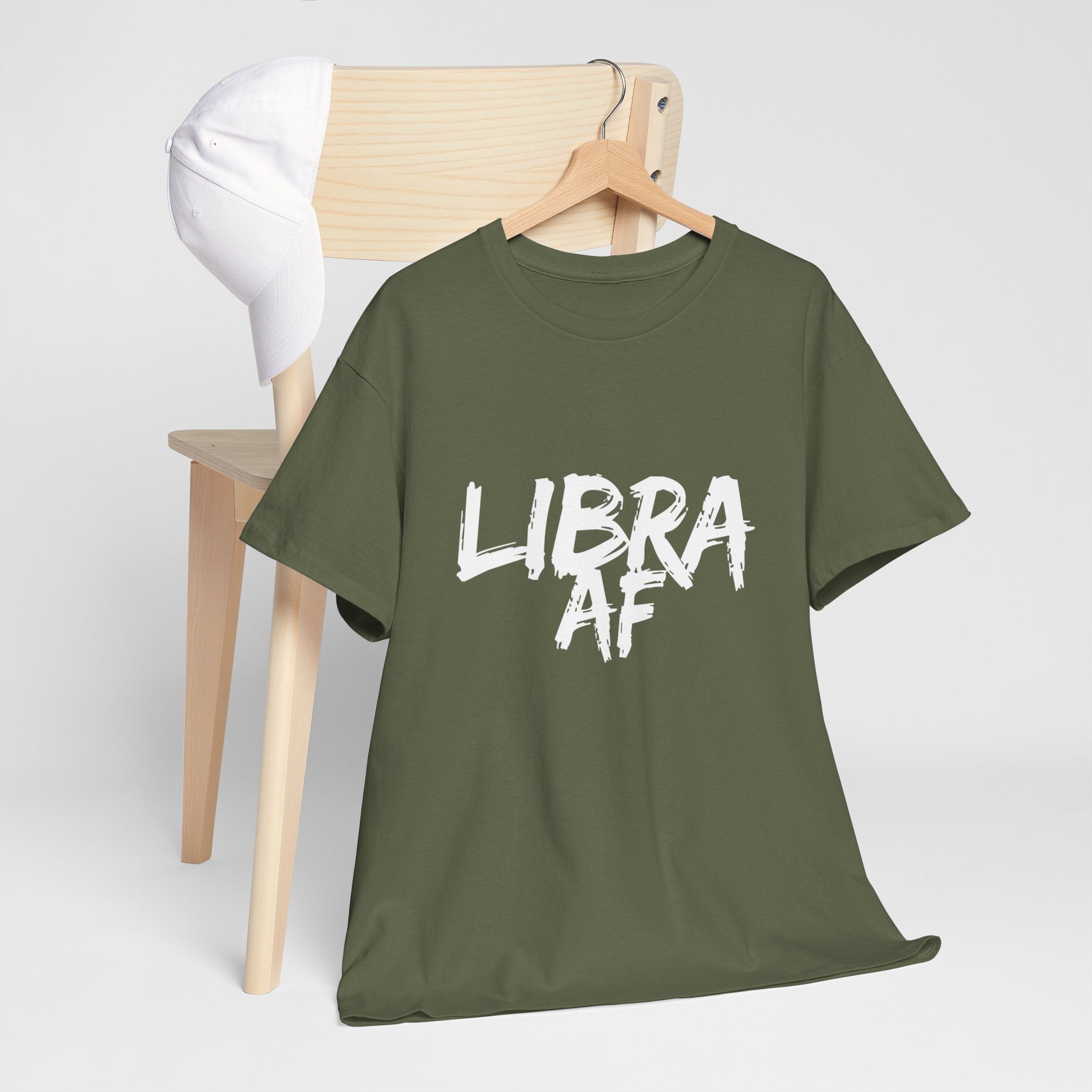 LIBRA AF Unisex Heavy Cotton Tee - Comfortable Everyday Wear, Gifts for Friends, Birthday, Holidays, Graphic T-Shirt, Relaxed Fit